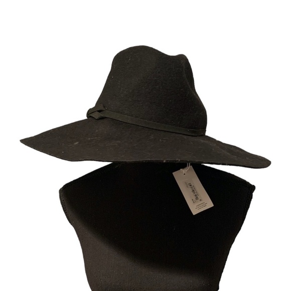 Nordstrom Women's Wool Fedora Black One Size NWT - Picture 1 of 4
